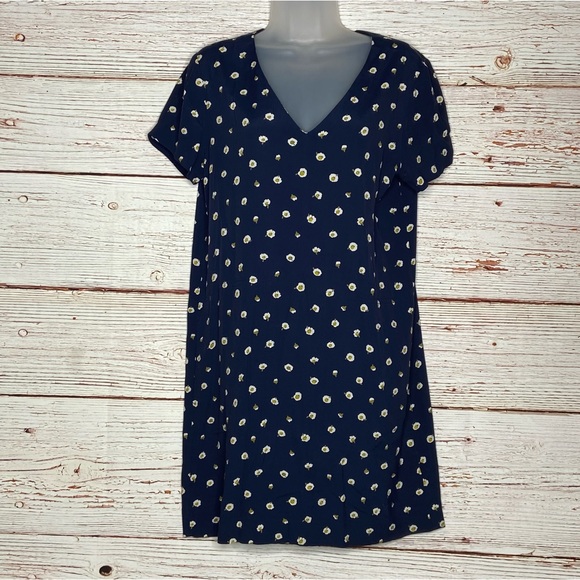Madewell Button-Back Easy Dress in Daisy Dots in Navy Sz XXS - Picture 10 of 16